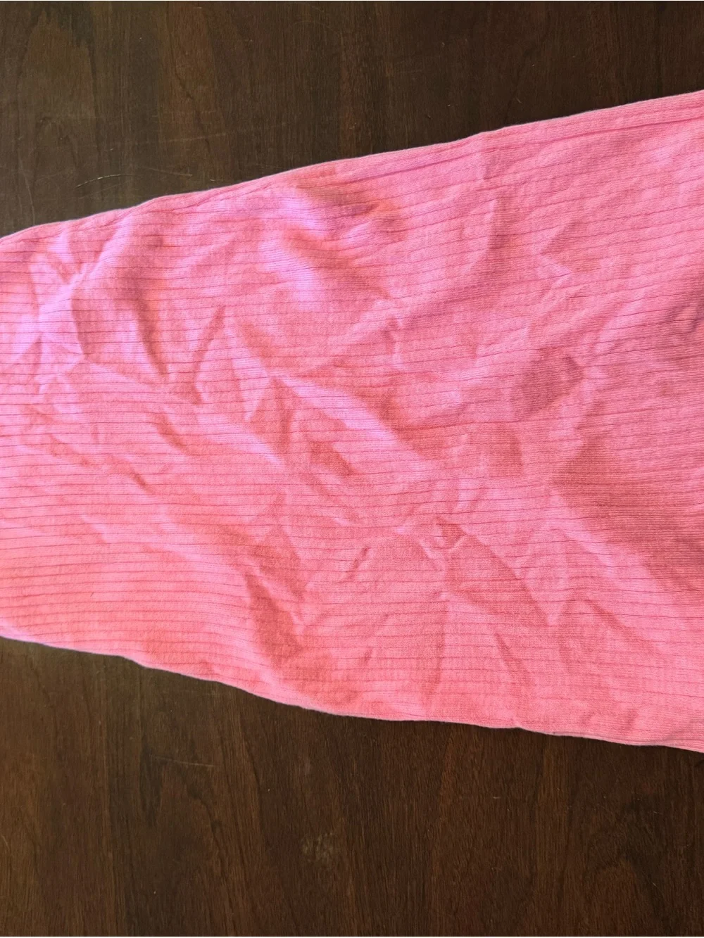 Free People Pink Ribbed Midi Skirt with Front Slit